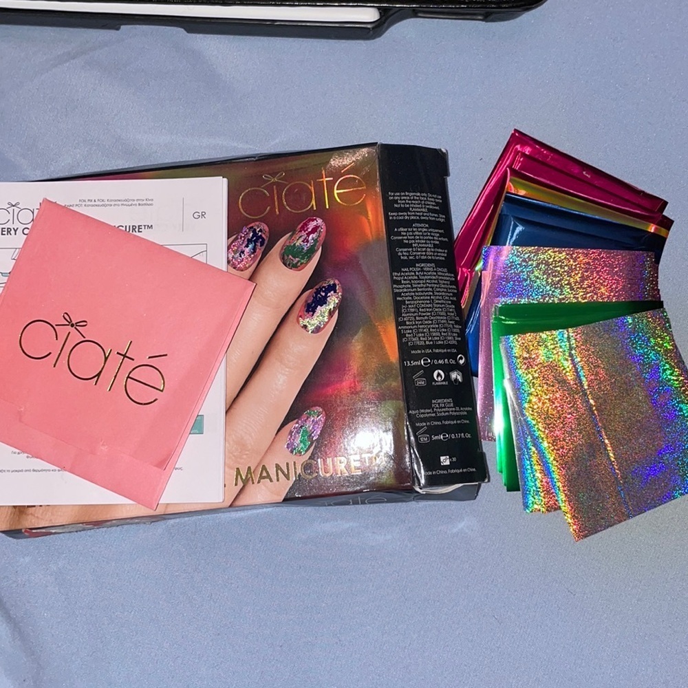 Ciate nail foils art sparkle shine craft creation multicolor rainbow bling